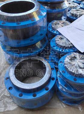 PXCKT双X法兰橡胶软接头蓝色国法标水兰泵出口用避震喉