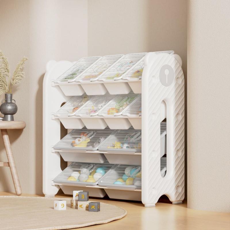 2Hh玩具收纳置物架书KIK架儿童绘本架宝宝收收箱纳大容量纳柜落地