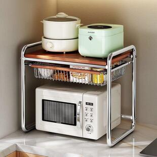 古风微波炉物架厨桌面多层置物架置TJT高颜值收纳中架立房式厨房