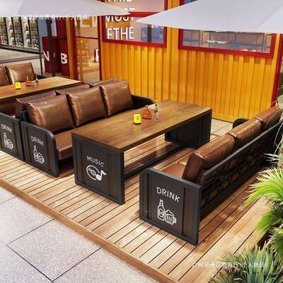 复古工业风吧发酒吧茶楼卡座沙烤店餐厅铁艺集73183装清箱小酒烧