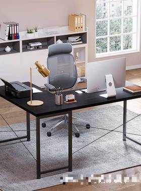 电脑桌双人可角左右互装落台电脑桌带显示庭器支架家办式公XTT桌