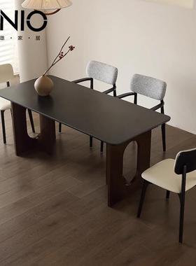 实木餐椅家用意式简中古风古复椅子餐厅65527酒店样板间背靠餐极