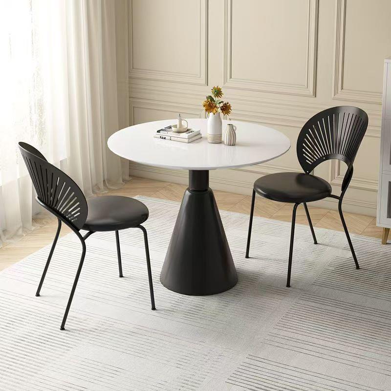 贝壳椅家用加厚餐椅桌实椅简约木椅感商用铁艺靠背椅轻奢休闲061