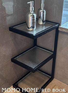 轻奢浴室置架物卫生间夹落地高值多功能缝收纳架子角VCV颜几角架