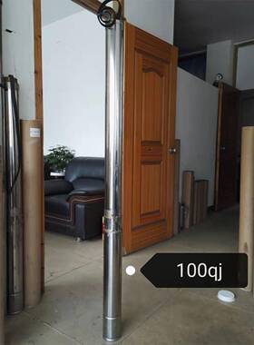 22591V家用深井泵1000QJ不锈钢外压壳塑自料叶轮来水增供水深井泵