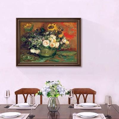 莫奈复名画美式餐复古厅装饰画客厅墙面油壁画欧式633古艺术仿画