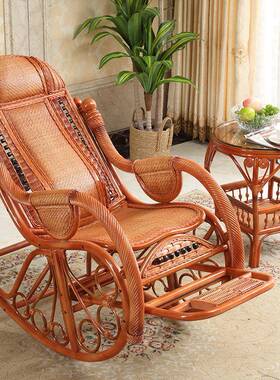 真藤植物藤编摇摇椅藤椅躺椅RBY大闲人老人家遥阳台休用懒人午睡