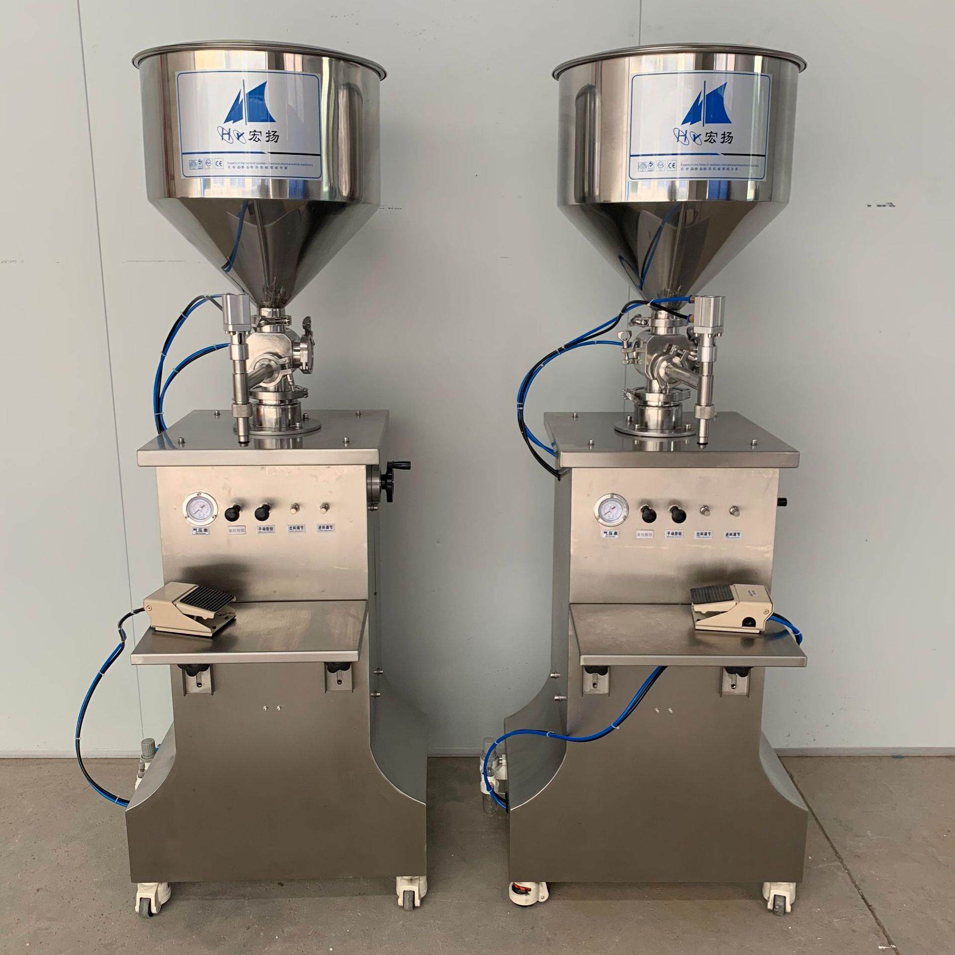 广州远杨洗发水洗手液凝胶灌装机半自动立式膏体液体灌装设备