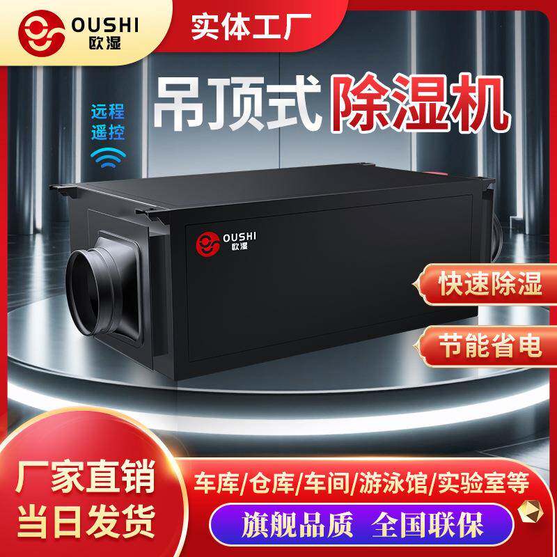 欧湿超薄吊顶除湿机管道新风工业壁挂商用别墅地下室换气APP控制
