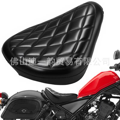 适用本T叛逆者CMX300/500改装黑色格纹前坐垫单坐垫司机坐垫