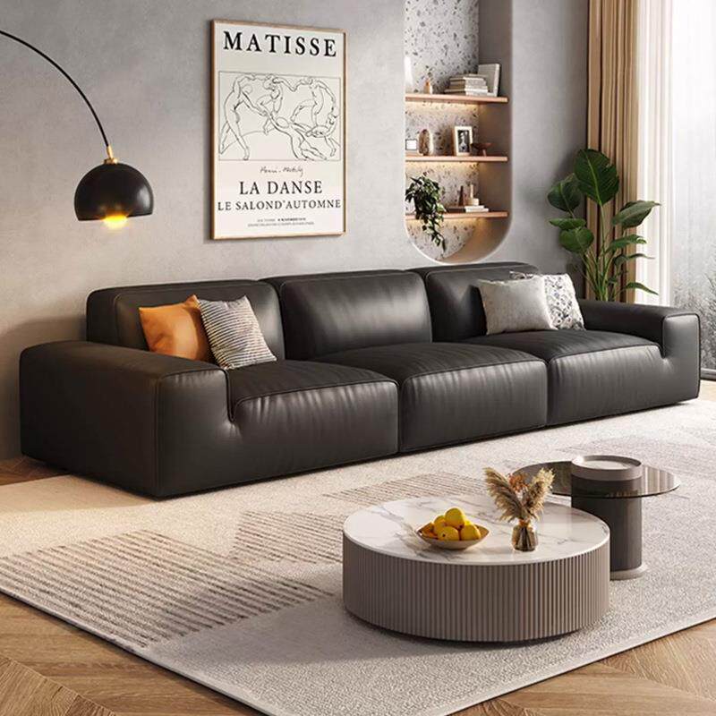 大黑牛真皮沙发客厅意式简约现代豆腐块直排猫抓布磨砂绒布艺沙发