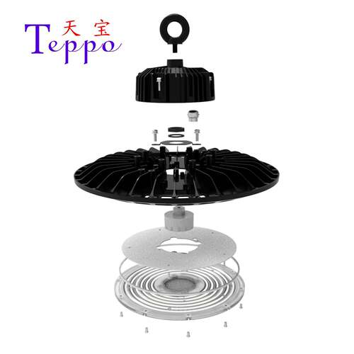 新款私模LED工矿灯带感应贴片感应工矿灯铝外壳UFO圆形工矿灯