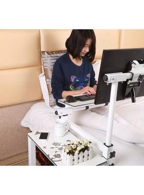 移动升降旋转无缝床电悬脑桌懒人台式机边床上办78455公电桌脑挂