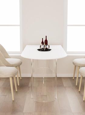 亚克力悬现浮桌家用代简约学桌习电脑桌半圆岛台岩板80614餐202书