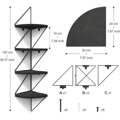 整跨NGP境铁艺墙上物架室客厅转卧角层架装饰收纳架壁挂式置实木
