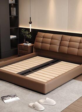 高箱1皮艺床意式轻主卧1.8米双人现58046代简约小户型.5米床软体