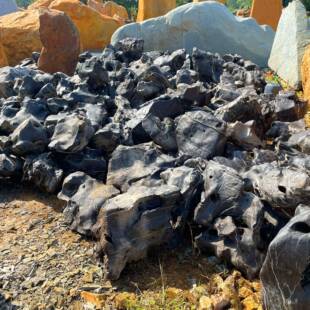 厂家天黑色太然湖石园林WDR景观造景窿石窟1吨起批