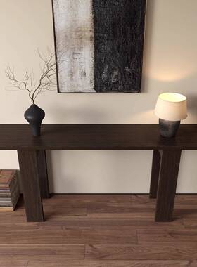 中古廊风饰实木玄关桌客厅入户靠墙条案酒65741长店民宿走装窄条