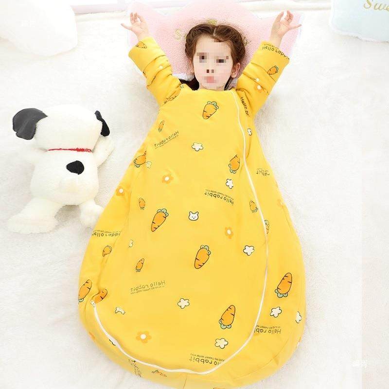 ZXM婴儿睡袋秋冬纯棉一体式儿童秋宝宝防踢被四季通用厚春款夏季