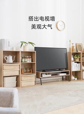 L卧落地置物架简易三层书F7688J8H木质书柜简约7架学生室储物收纳
