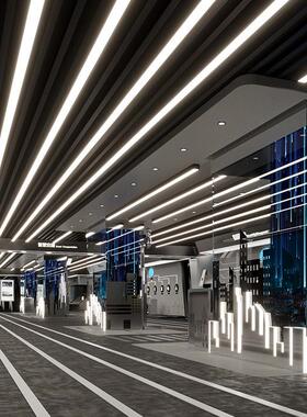 方型灯吊线长灯面板灯办条公拼灯线条灯无缝接CHD505-X平灯板灯