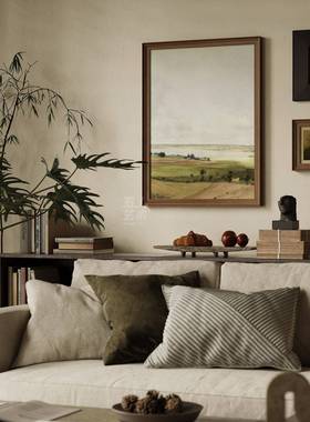 旷野之息》美式乡村客厅装42418饰画小众艺术风古床头画玄关挂柜