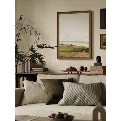 旷野之息》美式乡村客厅装42418饰画小众艺术风古床头画玄关挂柜