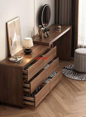 实新中角14453式木卧梳妆台室简约现代床尾斗柜一体化妆桌小户型