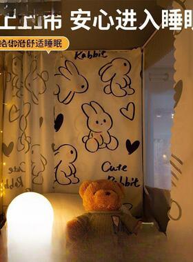 床HSU帘遮光蚊帐一体式宿舍上铺带架上下铺帘学支生高床低围帘爆