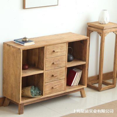 置物架14015柜架家具客厅一体家木用老木门板办公榆室靠墙书实靠