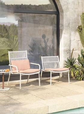 户外藤编桌椅组别墅庭院38690露台花园阳台休椅闲合酒民宿店茶几