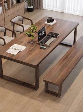 木实电脑桌大28068书桌桌家用厅长条双人简约时客尚阅读学习桌