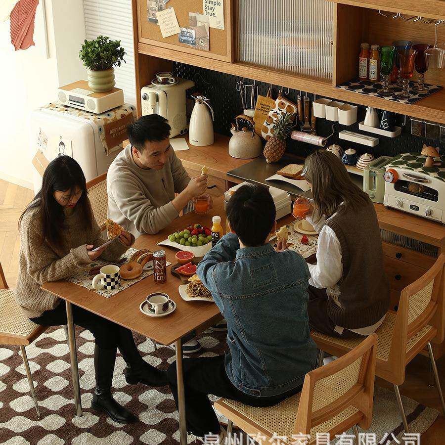 日式实餐边柜橱柜客物厅VSB多功靠墙一木体收纳柜能高柜樱桃木储