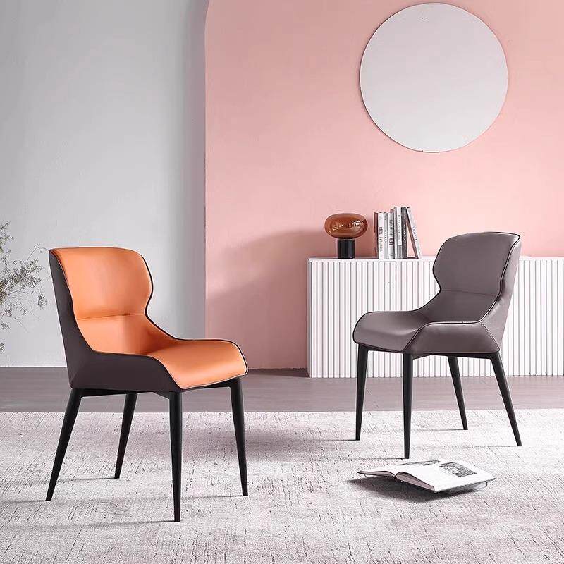 酒店户型钢不锈餐椅靠背软面小适网红LCC休闲会客接待洽谈铁舒艺