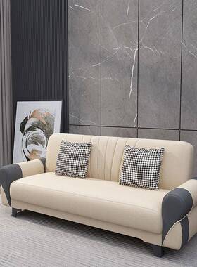 租小户型多功能布艺沙客厅双发人位简易两用可叠折OEN科技布沙发