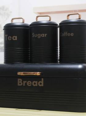 面包点盒带翻盖号铁盒铁皮收纳罐大台面包箱厨房80374面心面包储