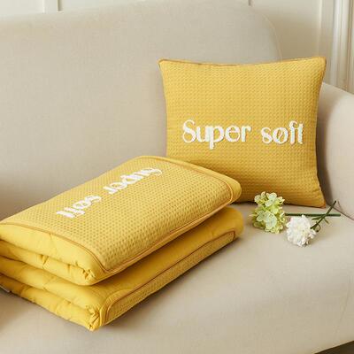 子全棉洗棉毯抱枕被水子两用纯棉靠垫办公室沙发午睡汽车车用QNV