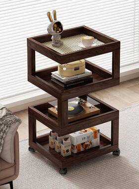 茶水多柜茶台家用层移动现简约床头置物创HD101225意床头小茶几代
