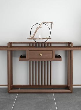 新案中式实木纯玄关榆木玄关桌台条玄关柜墙角餐81074边柜置物架
