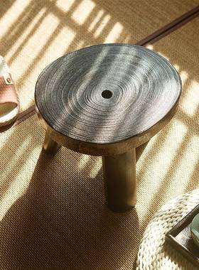 W8实小凳子阳台茶凳子圆凳复古脚矮凳子坐凳YGY家用时小尚木三腿