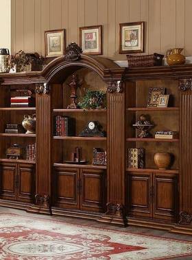 式书组合书柜美实木带门欧式VXA简约橱自组合陈列展示由复古书架