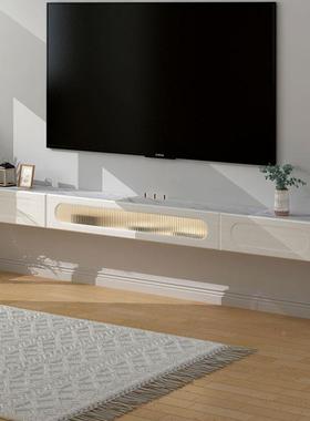 2I实木悬电视柜F77MSTT8客厅空小户悬型挂电视柜茶几壁组合白色浮