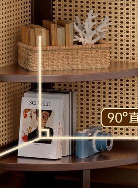 复古非实木藤编角三角形置物柜书架展示子发72280落地卧转室沙客