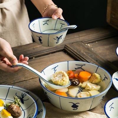 具港剧电影怀装旧花碗陶瓷餐套家兰用1ghx7249饭店饭菜汤面碗盘碟