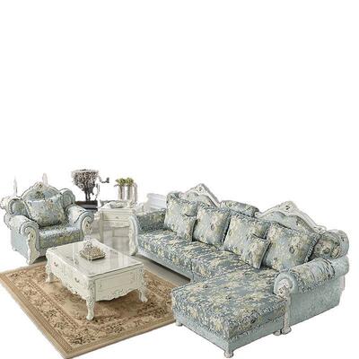 欧式沙发组型合厅小直户40512三人位简欧布艺客转角实木奢华排沙