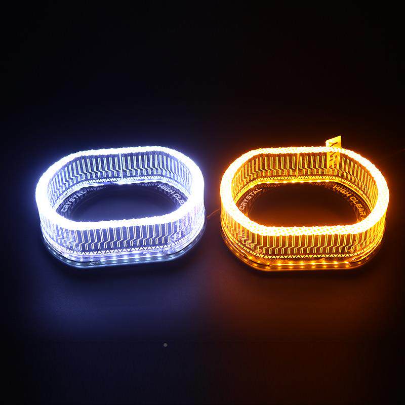 SANi8O型LEVI日3寸i8O型LED天使眼白光白黄光幻彩汽大灯行车灯改