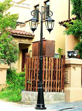 LED太阳能22525庭院灯杆欧别花墅路灯户外庭院路式灯室外园铝材高