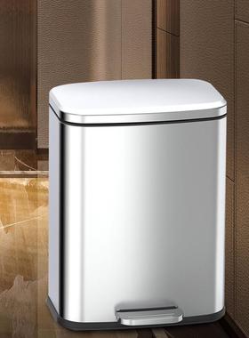 家用不锈钢垃风圾脚桶定盖垃缓降295客厅13L卫生间踏简约高颜值圾