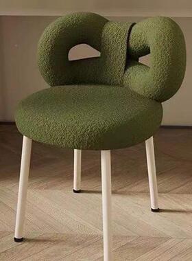 布艺梳梳妆凳24518奶风妆化油妆椅女生卧室妆台椅子靠背化凳子