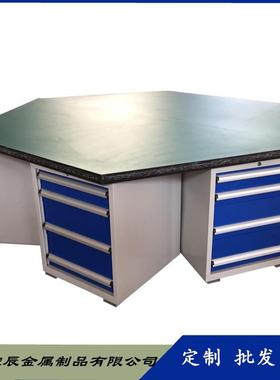 六QEX边操台作六工位钳工桌六角工作台六实配训钳工台铣床角装六